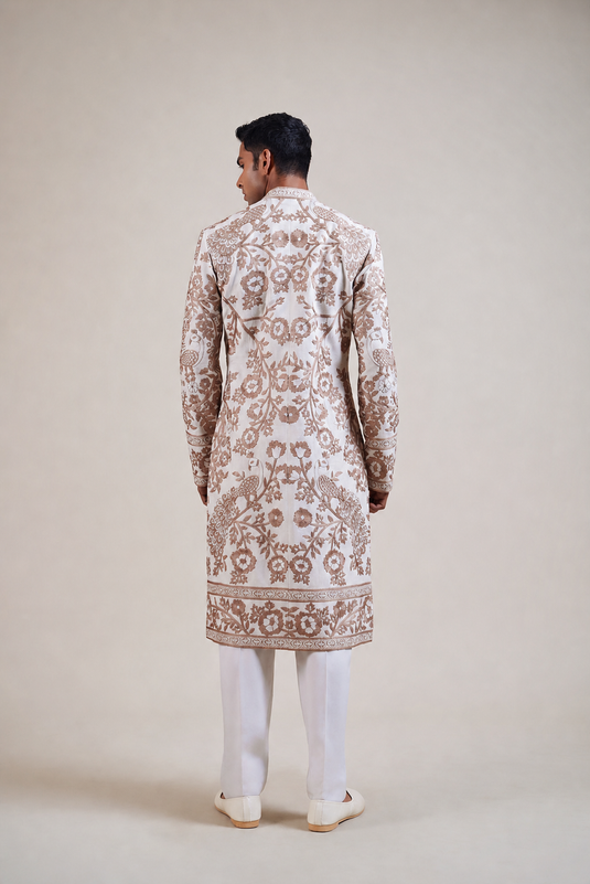 Ambrosia ivory floral sherwani