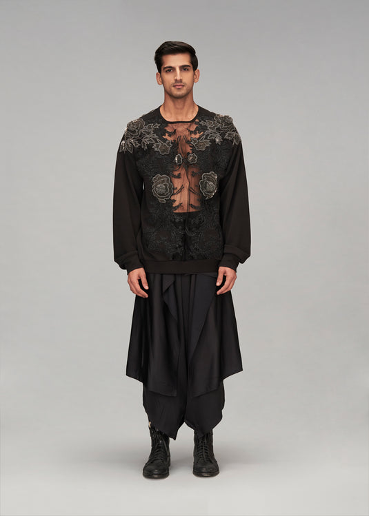 Starlight knit floral window jumper