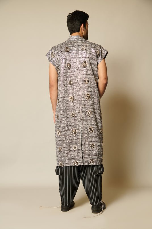 CHECKMATE Jacquard overcoat