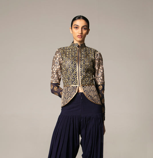 Cult Navy Ultra Glam Crop Jacket