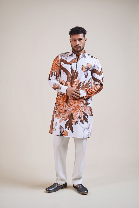 Garden of Eden ivory snake pathani kurta