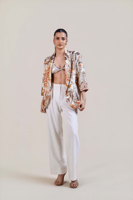 Garden of Eden ivory moth sequin jacket