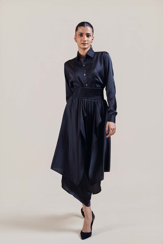 Fuss it black pintuck shirt