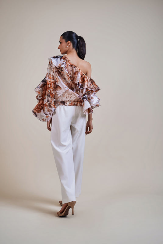 Garden of Eden ivory moth frill top
