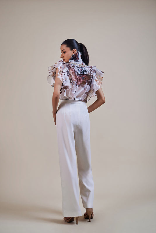 Garden of Eden ivory bumblebee frill shirt