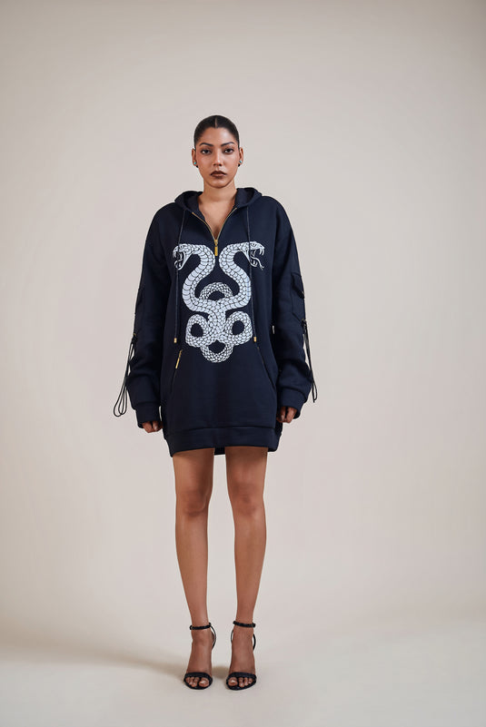 Night black insignia jumper dress