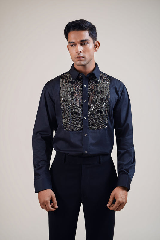 Garden of Eden black-gunmetal dripping shirt