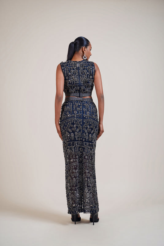 Caligula’s Feast navy rhinestone skirt