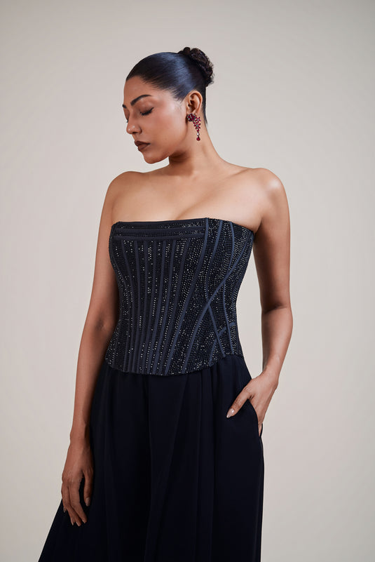 Caligula’s Feast black crystal corset