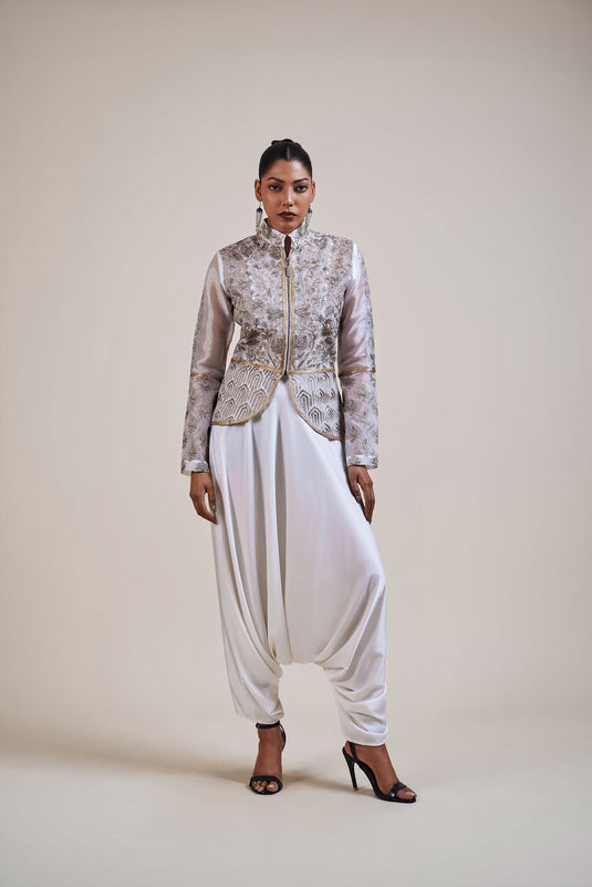 Nightstalker ivory zari jacket
