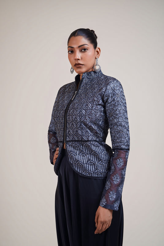 Cult charcoal zari jacket