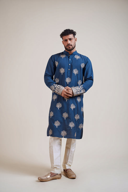 Sometsuke charcoal bootie kurta