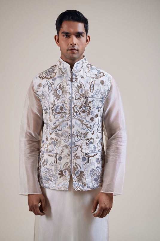 Husn ivory floral jaal bandi