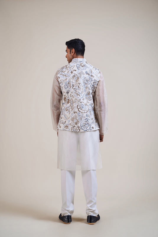 Husn ivory floral jaal bandi
