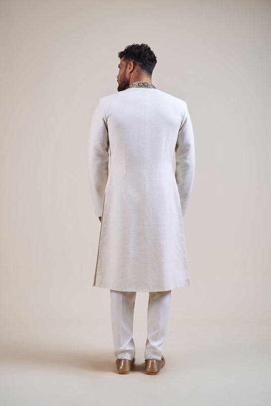 Caligula’s Feast ivory rhinestone sherwani