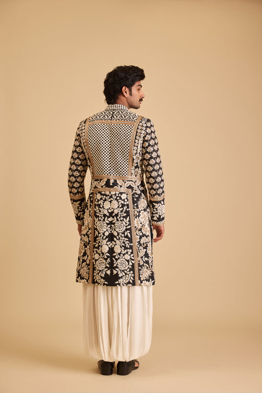 Miraas paneled sherwani