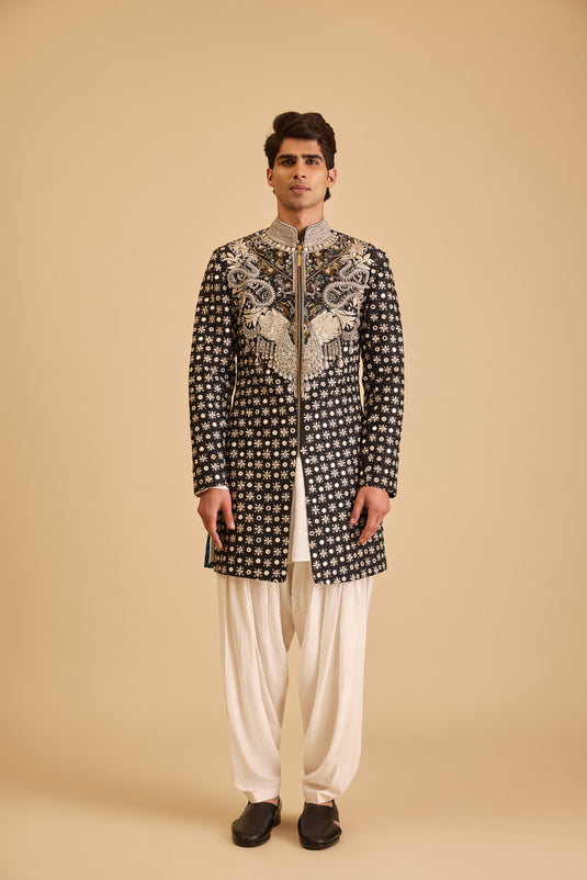 Miraas necklace mirror sherwani