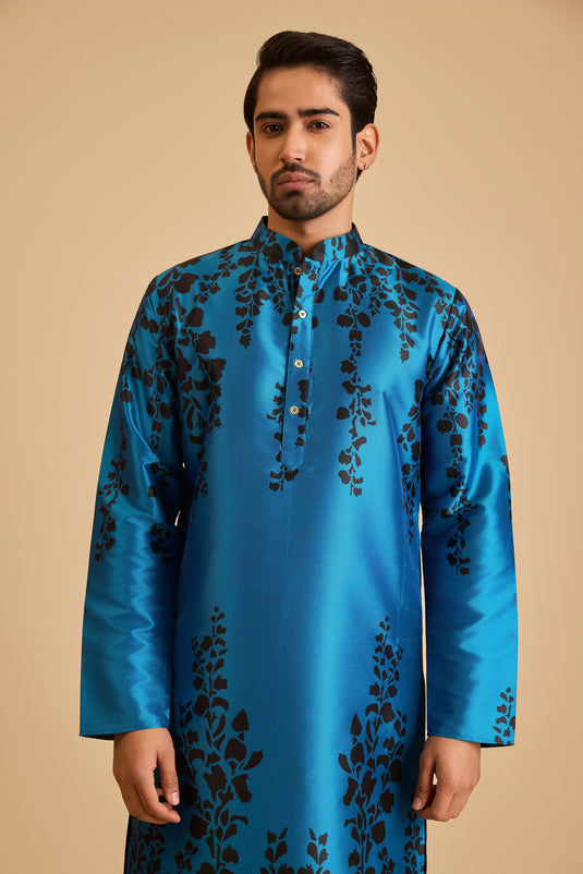 Miraas blue vine print kurta