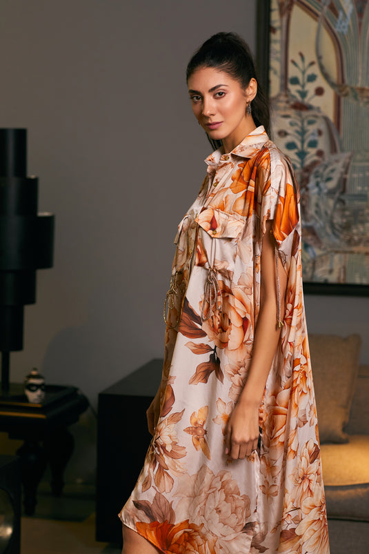 GOE Moth printed kaftan shirt (B)