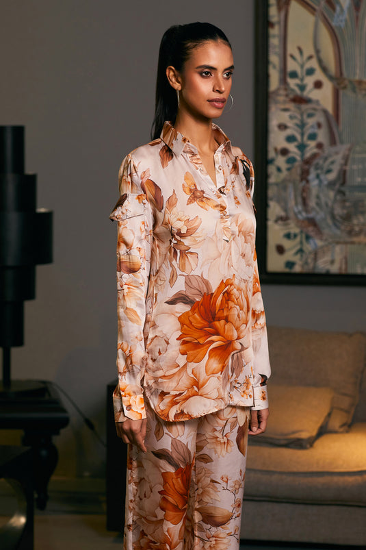 GOE Moth printed kurti co-ord set(B)