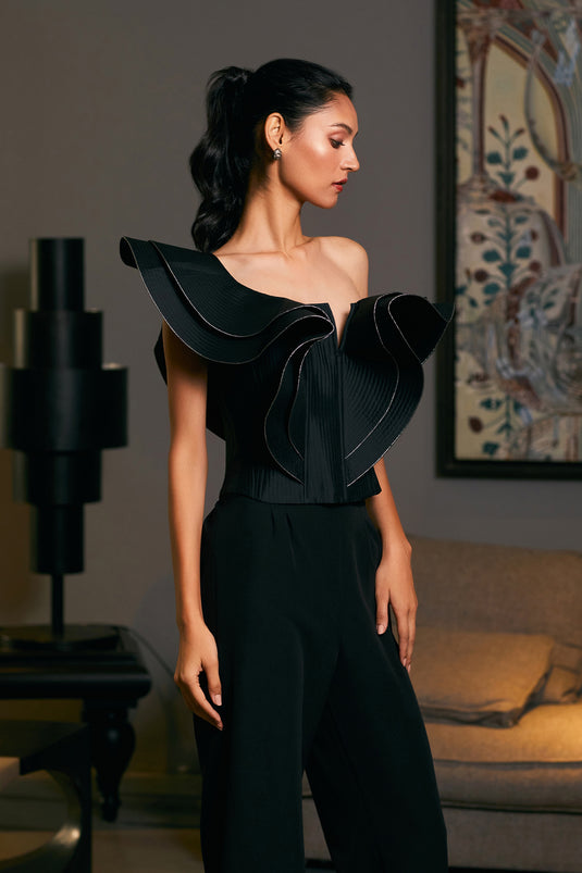 GOE asymmetric one shoulder corset