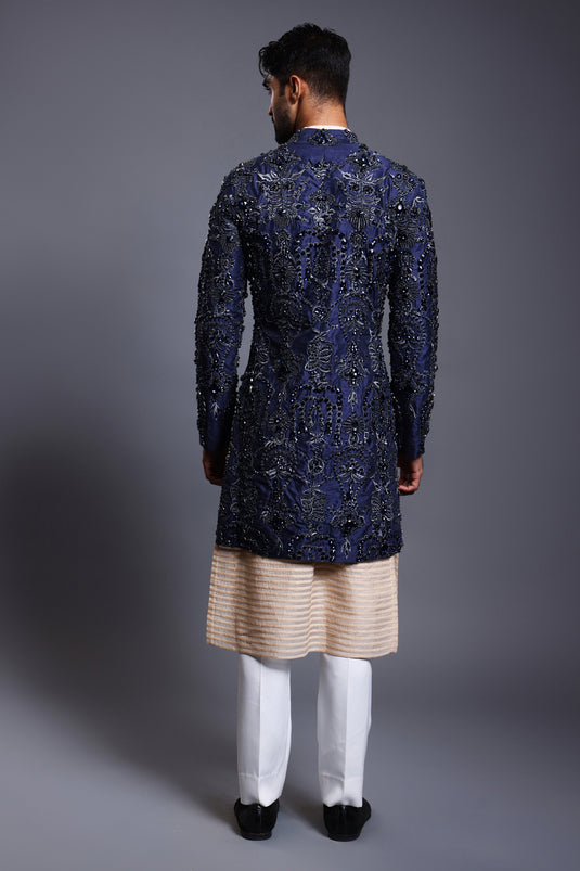 CF zircon sherwani navy