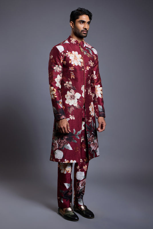 CF bumblebee sherwani maroon