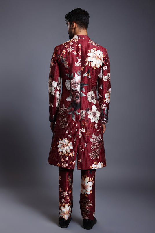 CF bumblebee sherwani maroon