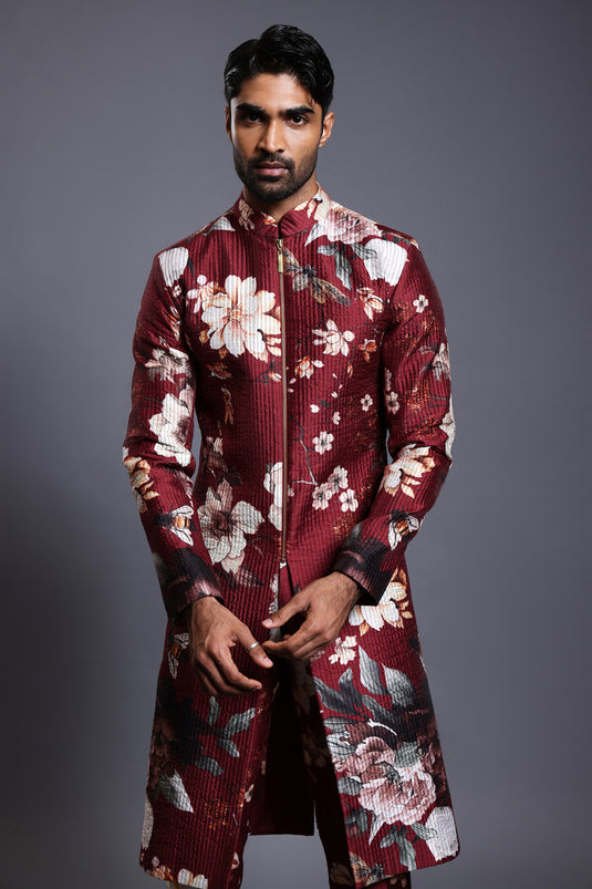 CF bumblebee sherwani maroon