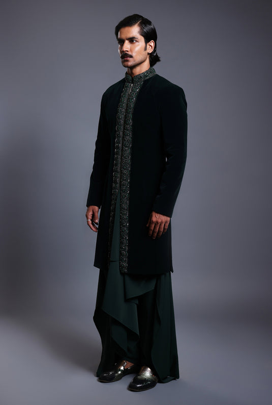 CF crystal sherwani emerald