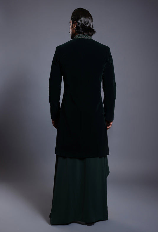 CF crystal sherwani emerald