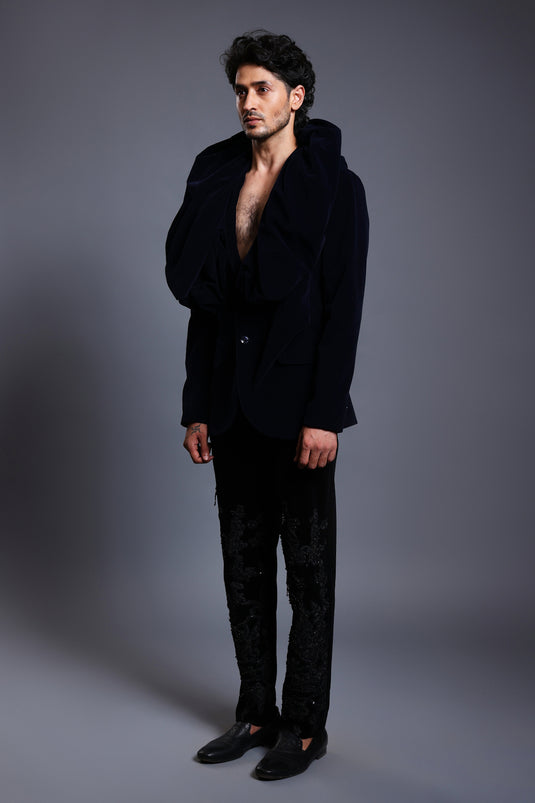 CF deconstructed stole suit navy