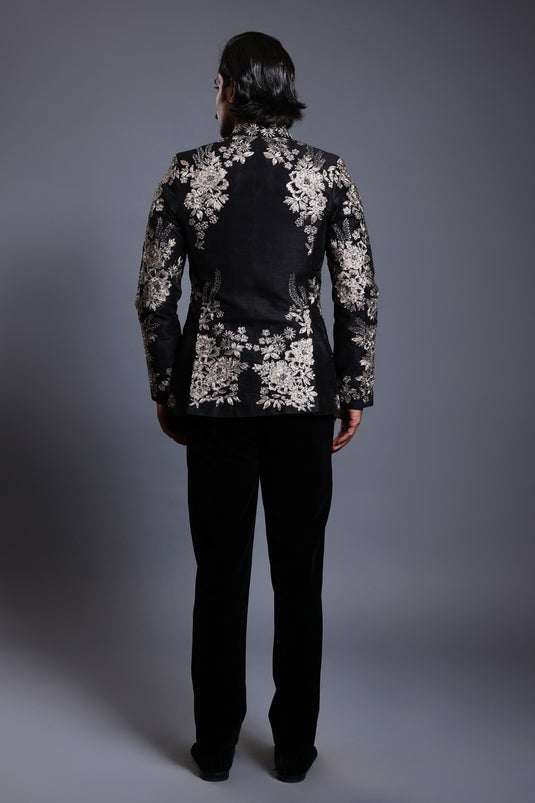 CF zari bandhgala black