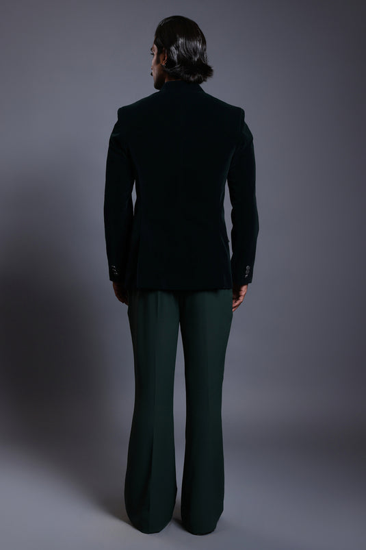 CF draped bandhgala emerald