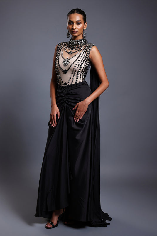 CF necklace gown black