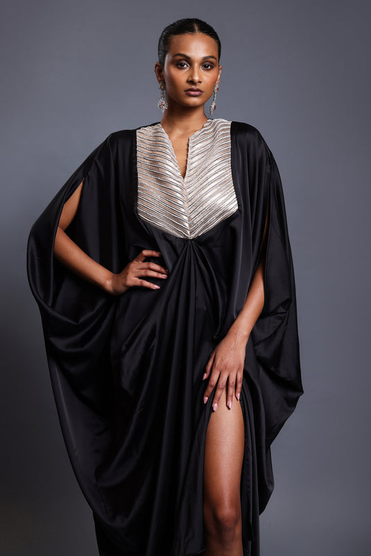 CF crystal rope kaftan black