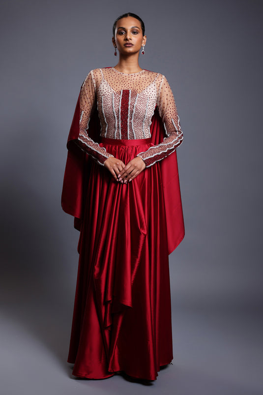 CF gradient gown red