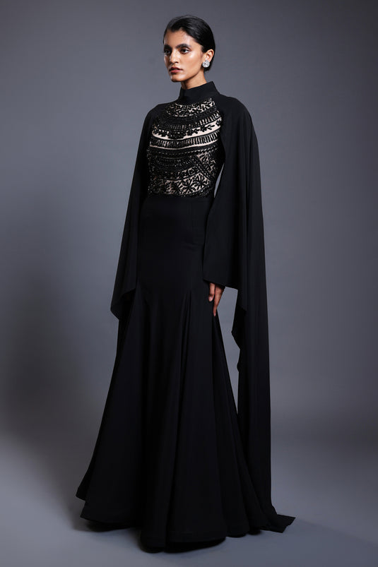 CF crystal gown black