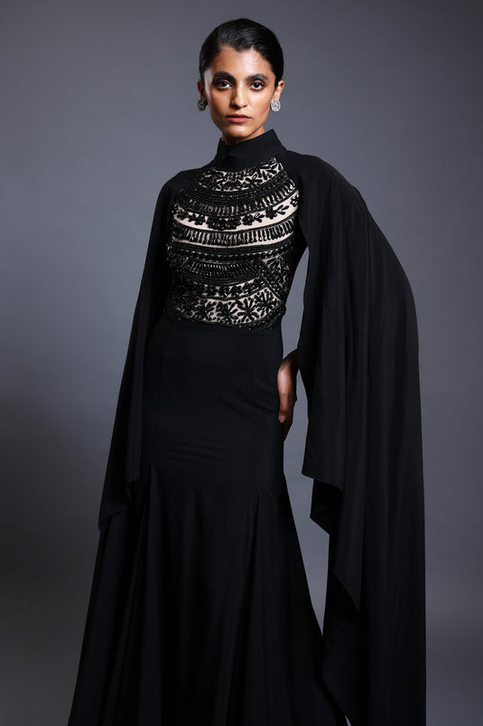 CF crystal gown black