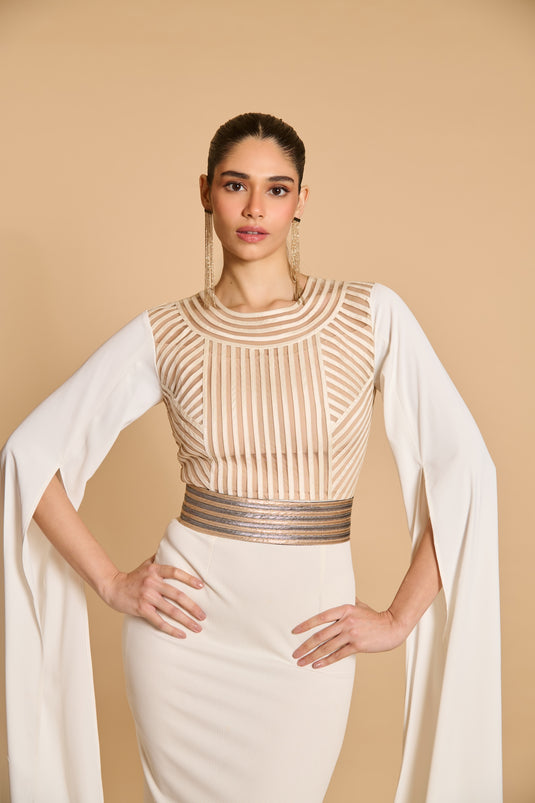 Spectrum strip work dress