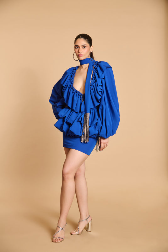 Spectrum crystal rope stole blue