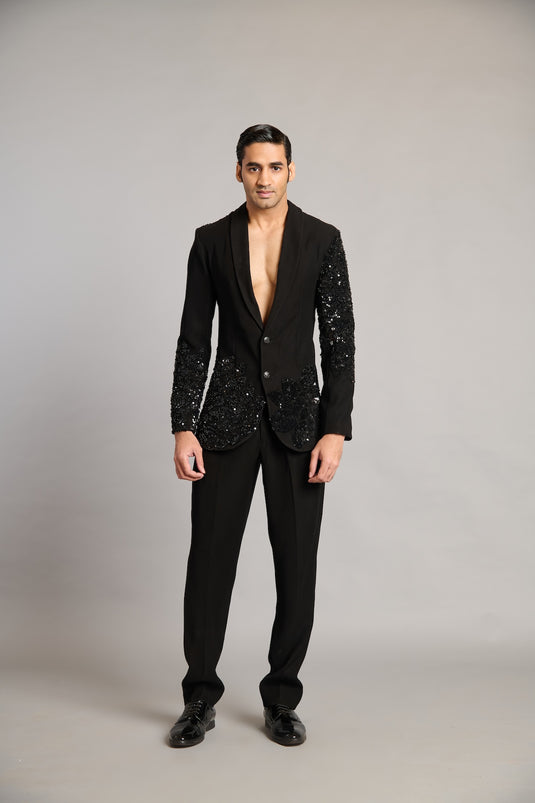 NS sequin floral suit