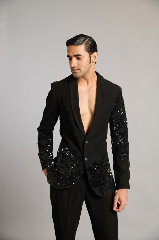 NS sequin floral suit