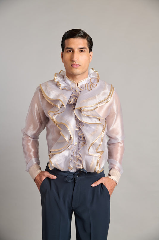 NS steel ruffle shirt