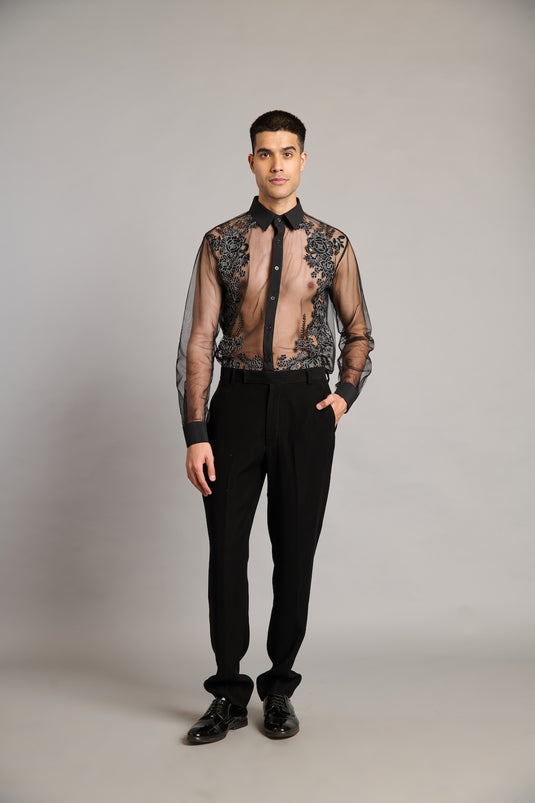 NS sheer floral shirt