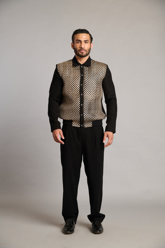 NS black intrecciato varsity