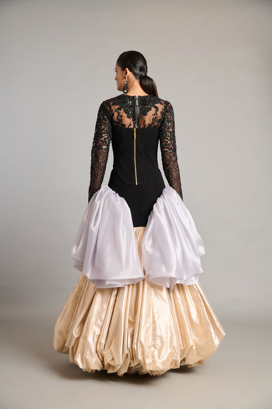 NS black quilted corset