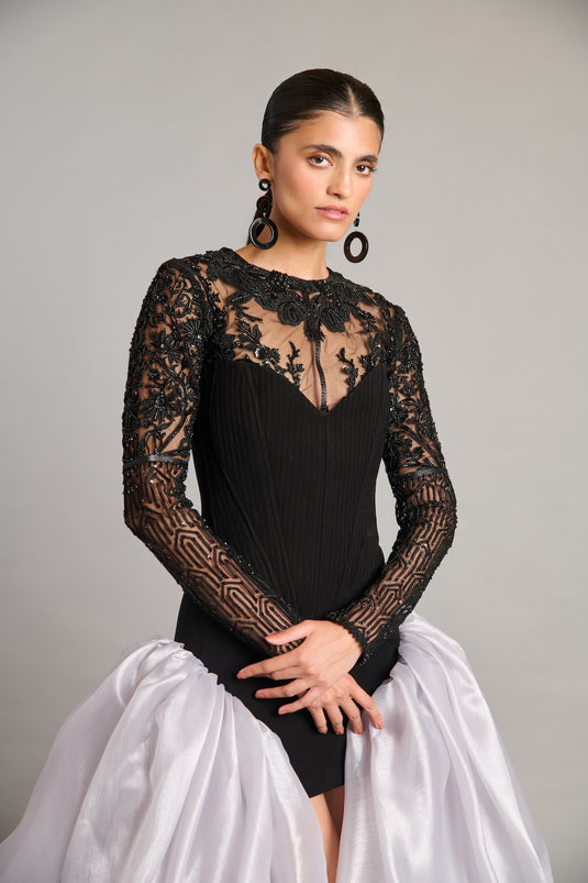 NS black quilted corset