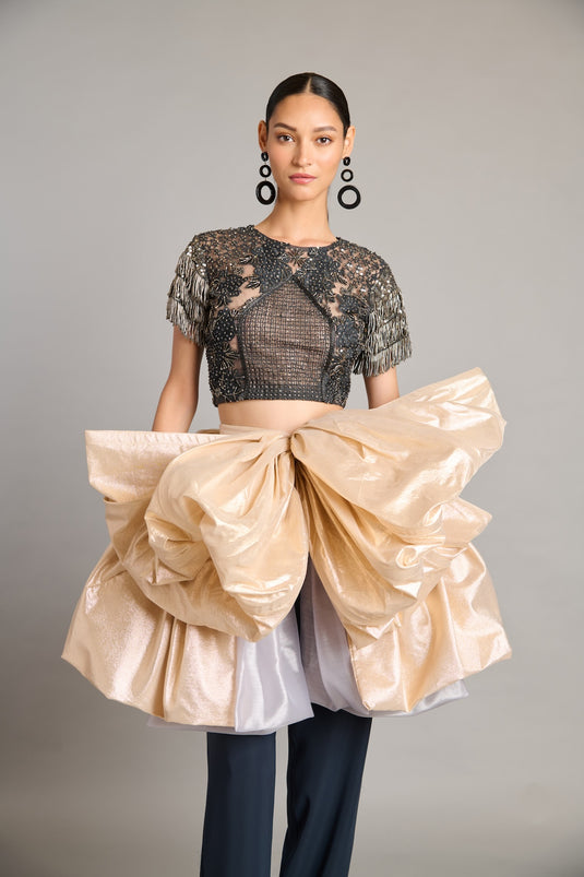 NS gold steel bow belt