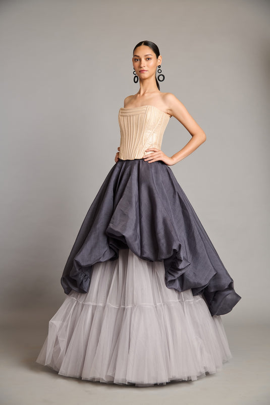 NS gold quilted corset